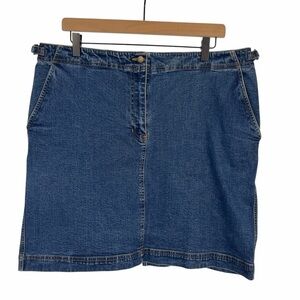 Vintage LAUREN JEANS CO Womens Blue Denim Jean Mini Skirt Preppy Est Size 14-16